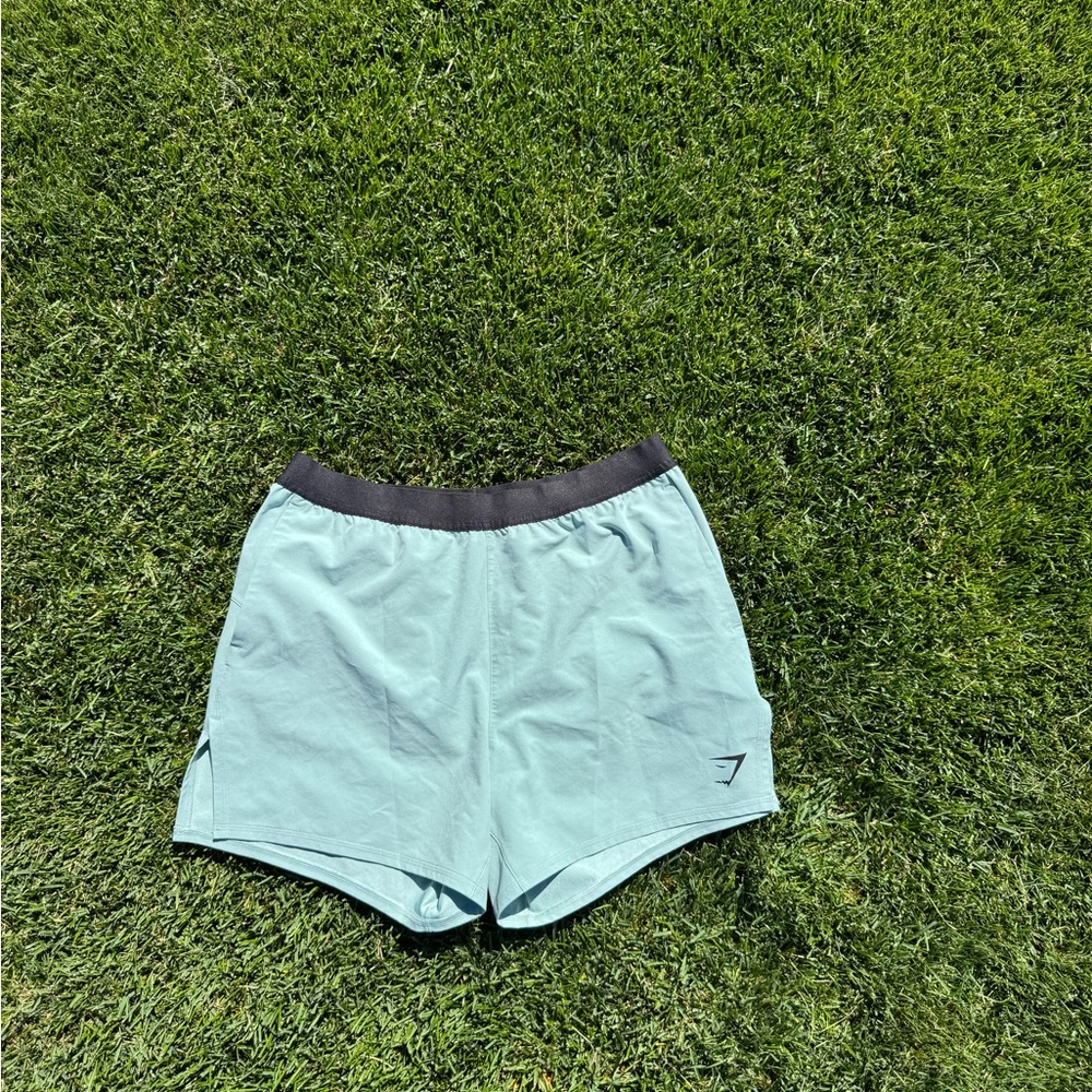 Gymshark Light Blue and Black Men Shorts